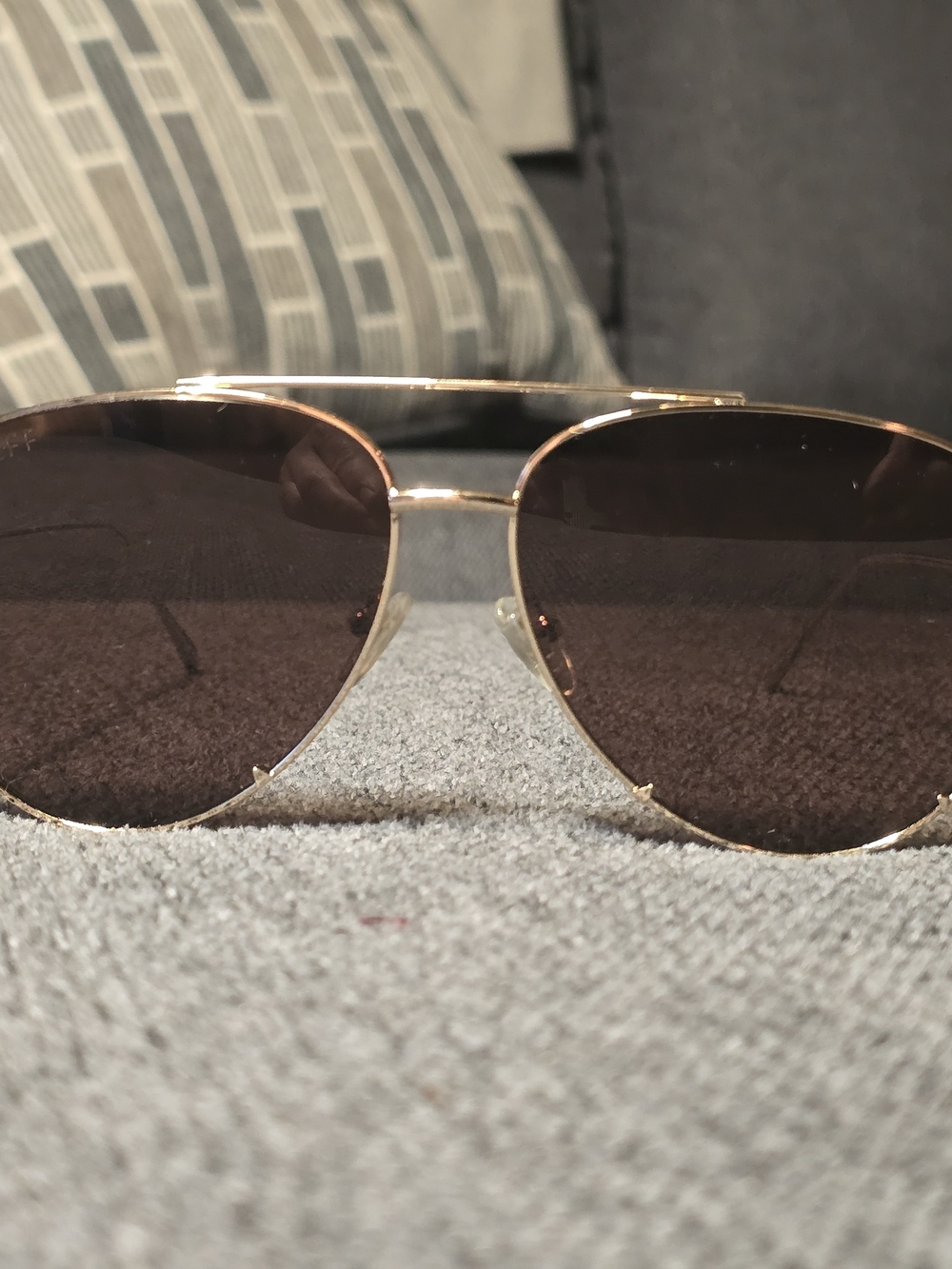 Diff Eyewear - Gold Aviator Sunglasses with Brown Lenses